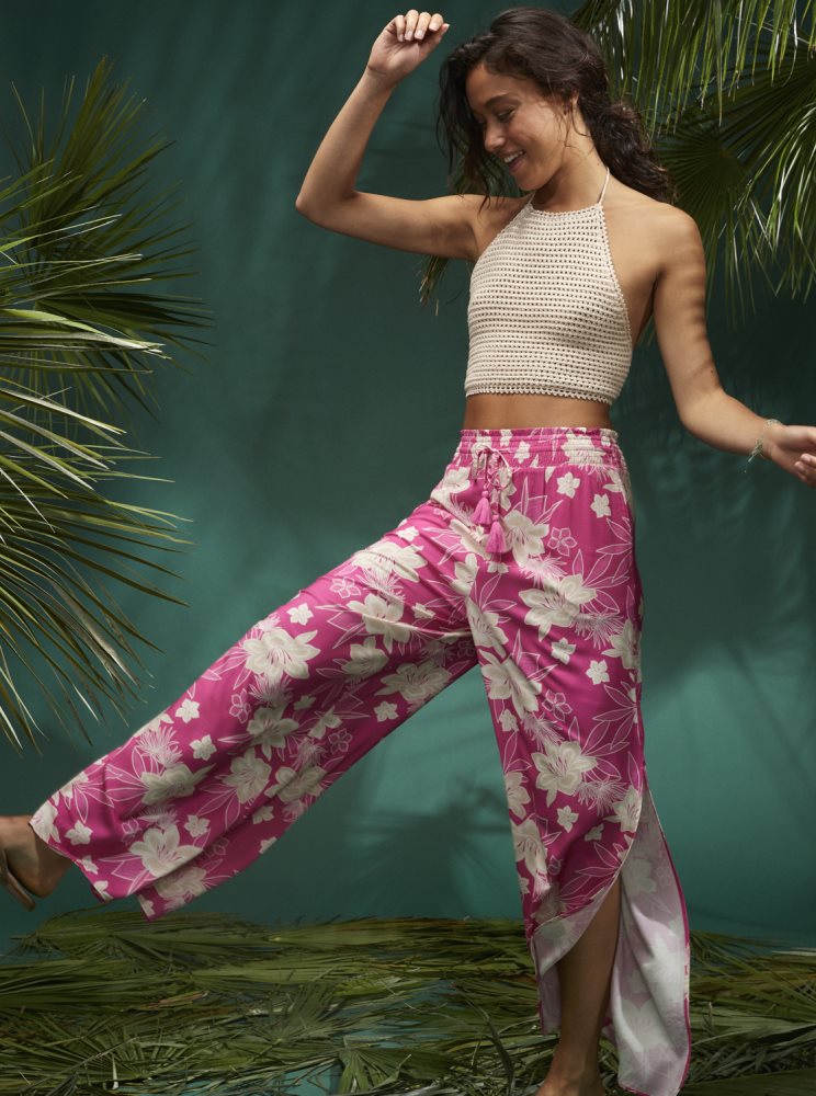 Pantalon Roxy Tropical Rhythm Beachy Rose Femme | NRY-44927813