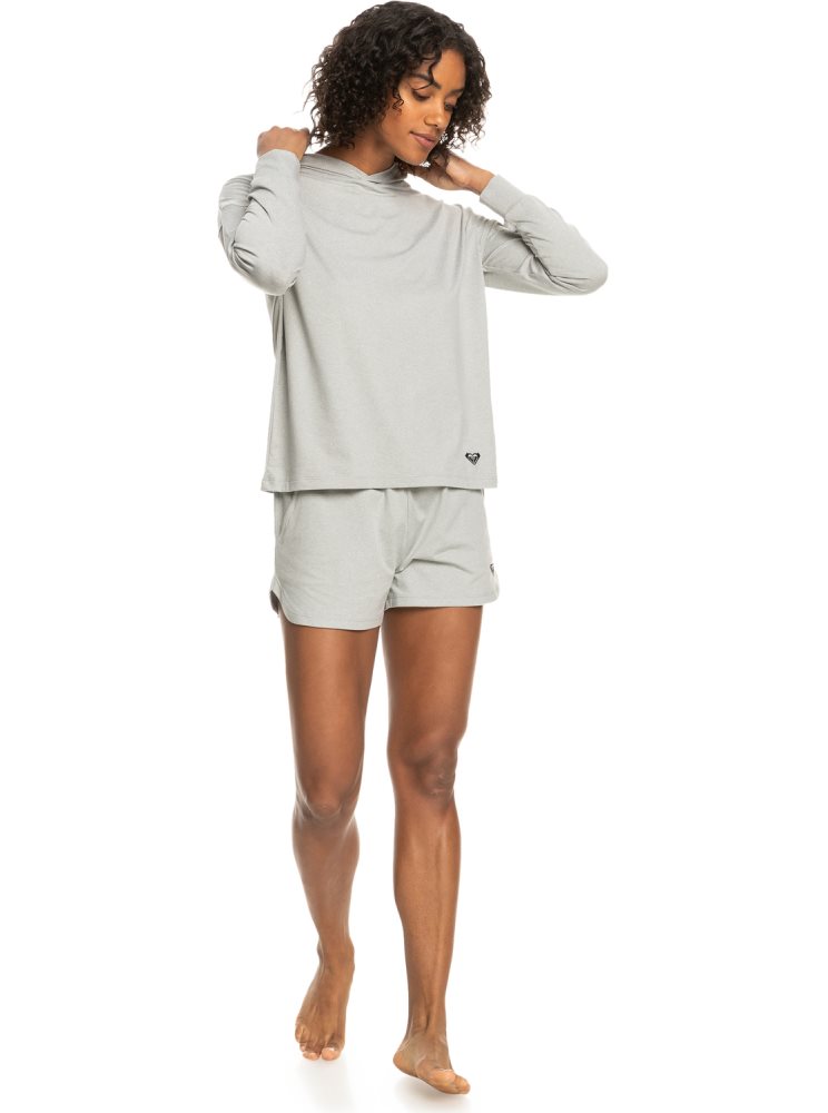 Sweat à Capuche Roxy Naturally Active Grise Femme | DQS-02197391