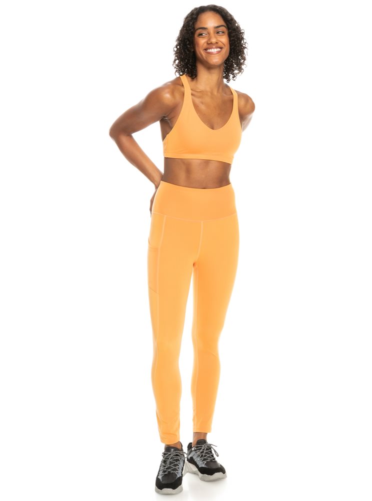 Leggings Roxy Heart Into It Technical Orange Femme | OMN-31268637