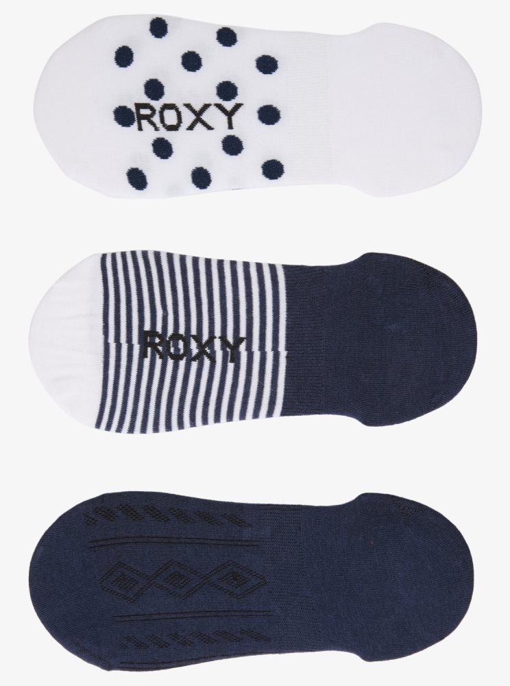 Chaussettes Roxy 3 Pack No-Show Liner Indigo Femme | IKI-43662355