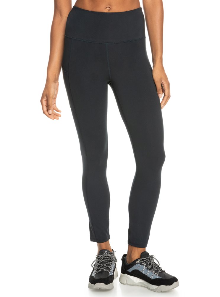 Leggings Roxy Heart Into It Technical Grise Foncé Femme | AYV-23785490