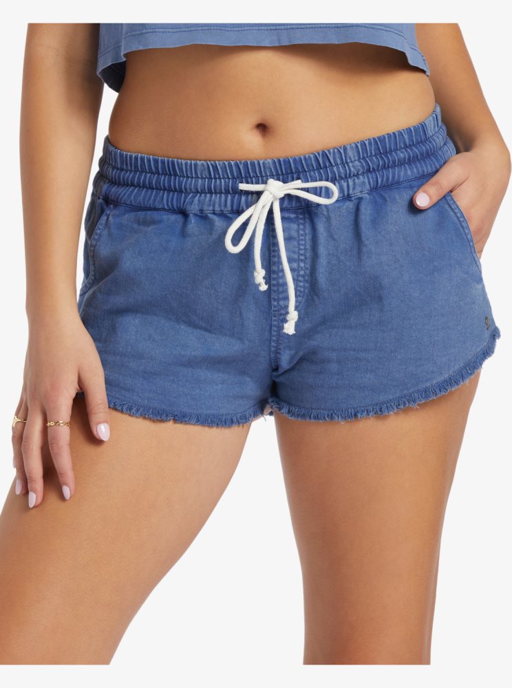 Shorts Roxy Scenic Route Elastic Bleu Femme | UYD-28543643