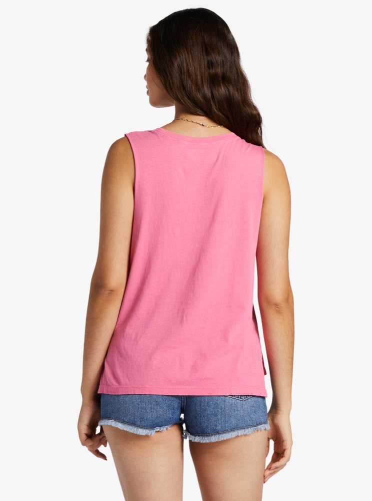 T Shirts Roxy Rise Up Sans Manches Rose Femme | UHF-71776737