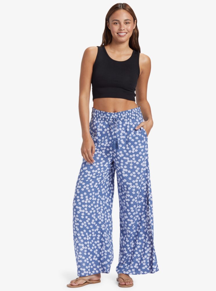 Pantalon Roxy Tropical Rhythm Beach Bleu Femme | HJL-85996406