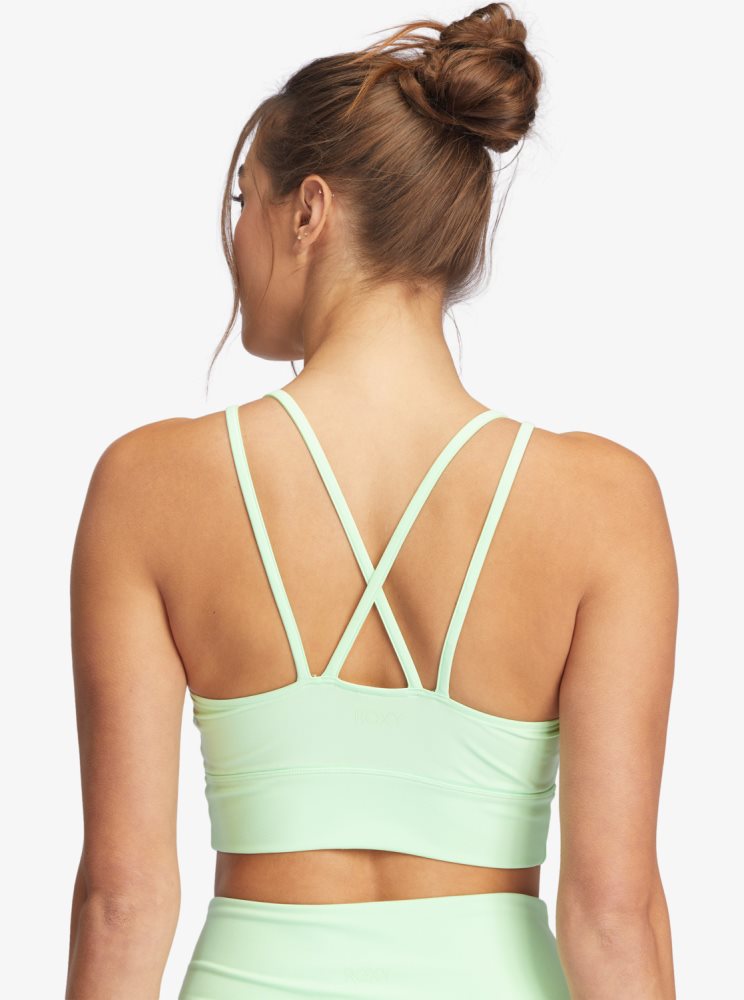 Soutien Gorge Sport Roxy Kaileo Elongated Vert Femme | UPC-68732138