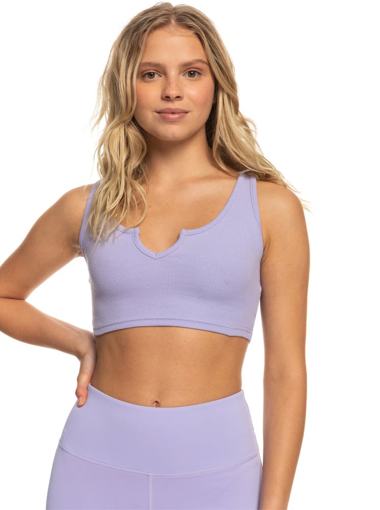 Debardeur Roxy Kelia Rib Crop Lavande Femme | HAE-26975669