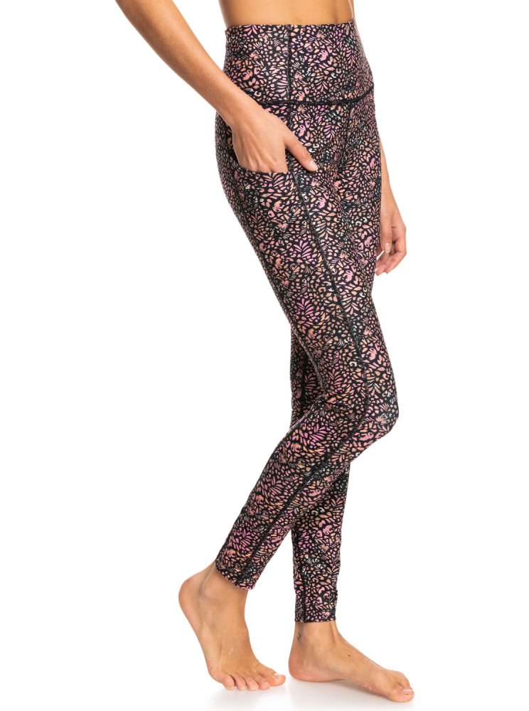 Leggings Roxy Heart Into It Technical Noir Multicolore Femme | GXD-27841127