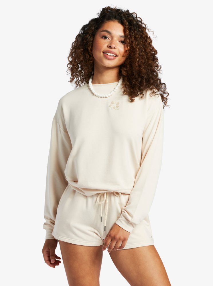 Sweats Roxy Surfing By Moonlight Lounge Blanche Femme | SUK-87527287