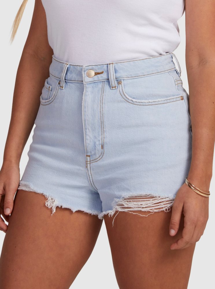 Shorts Roxy Eva Denim Bleu Clair Femme | SXO-75414634