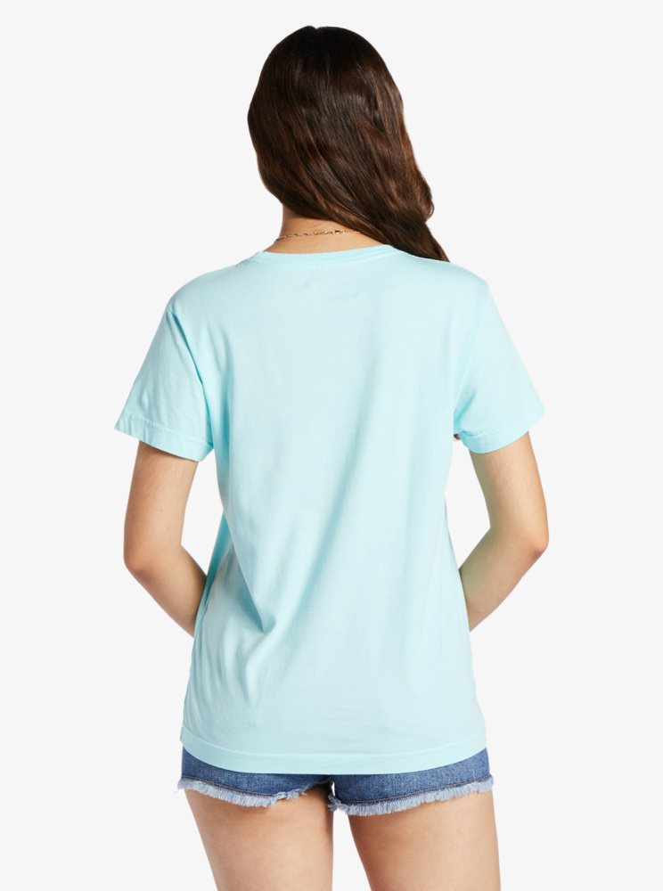 T Shirts Roxy Linedance Oversized Bleu Femme | PTO-37547495