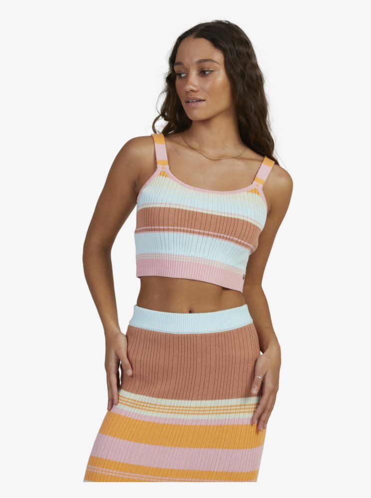 Hauts Roxy Playa Morning Tricoté Vest Stripes Femme | WDW-39452081