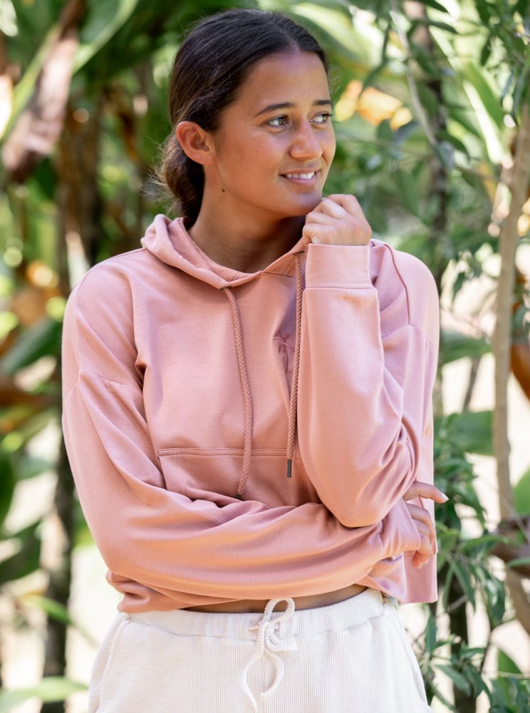 Sweat à Capuche Roxy Surfing By Daylight Lounge Rose Femme | TUZ-84651730