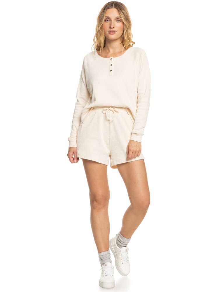 Hauts Roxy Next Door Long Sleeve Blanche Femme | JXJ-36437226