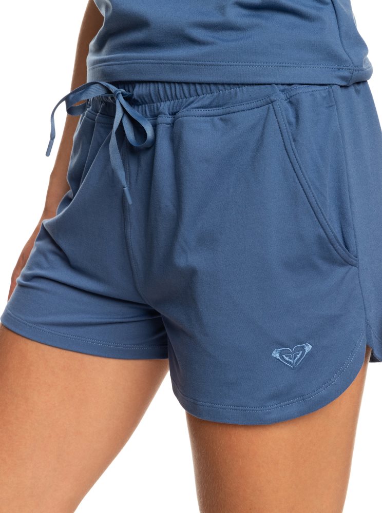 Shorts Roxy Naturally Active Sports Bleu Femme | ZKR-59537337