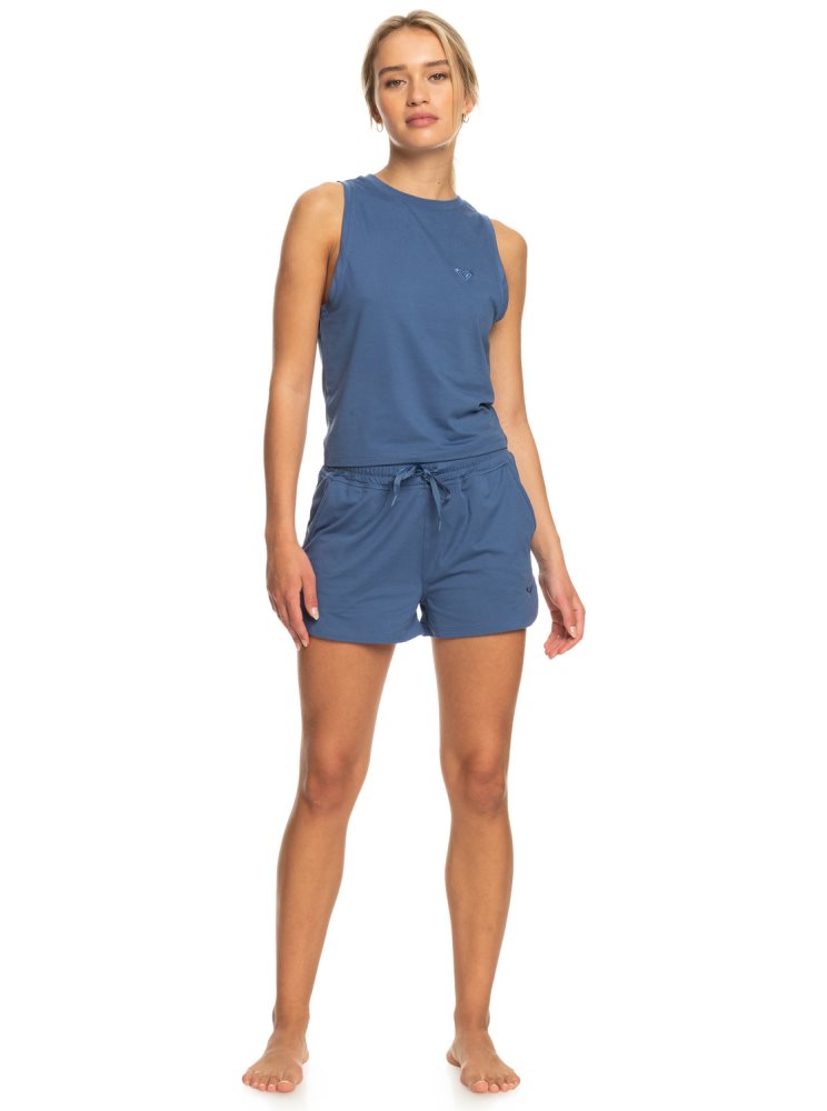 Shorts Roxy Naturally Active Sports Bleu Femme | ZKR-59537337