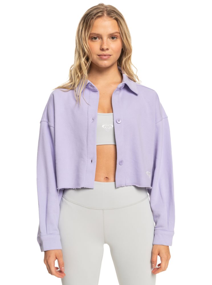 Vestes Roxy Kelia Cropped Shacket Lavande Femme | EKV-50556310