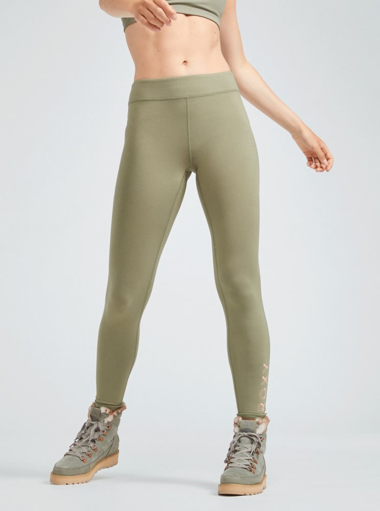 Leggings Roxy Good Morning Midnight Workout Vert Foncé Femme | HCF-15697098