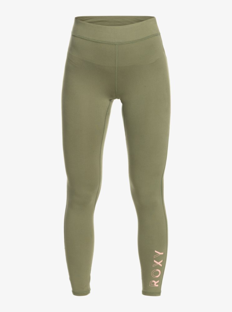 Leggings Roxy Good Morning Midnight Workout Vert Foncé Femme | HCF-15697098