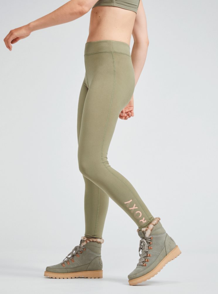 Leggings Roxy Good Morning Midnight Workout Vert Foncé Femme | HCF-15697098