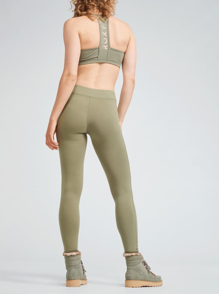 Leggings Roxy Good Morning Midnight Workout Vert Foncé Femme | HCF-15697098