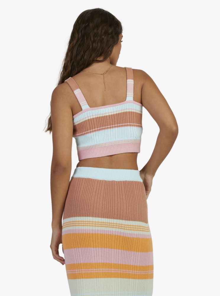 Hauts Roxy Playa Morning Tricoté Vest Stripes Femme | WDW-39452081