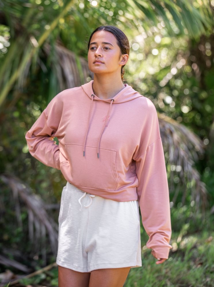 Sweat à Capuche Roxy Surfing By Daylight Lounge Rose Femme | TUZ-84651730