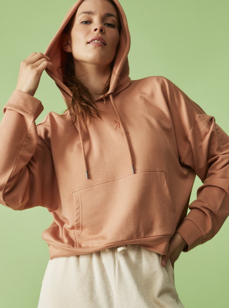 Sweat à Capuche Roxy Surfing By Daylight Lounge Rose Femme | TUZ-84651730