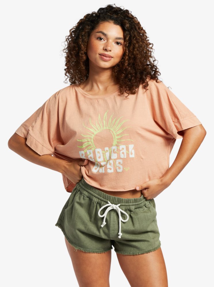 T Shirts Roxy Radical Days Rose Femme | CMQ-02043063