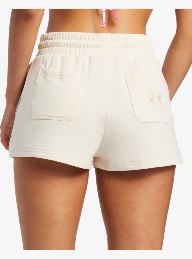 Shorts Roxy Check Out Sweat Blanche Femme | LCT-10103072