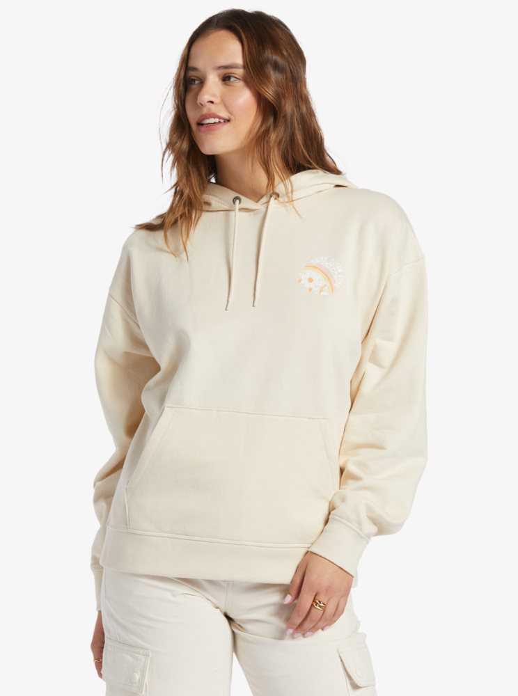 Sweat à Capuche Roxy Shoreside Hike C Oversize Blanche Femme | BML-07892298