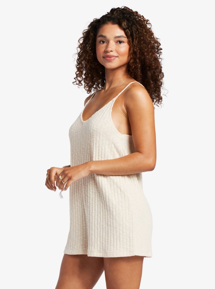 Rompers Roxy On Our Way Knit V-Neck Blanche Femme | OYG-87352217