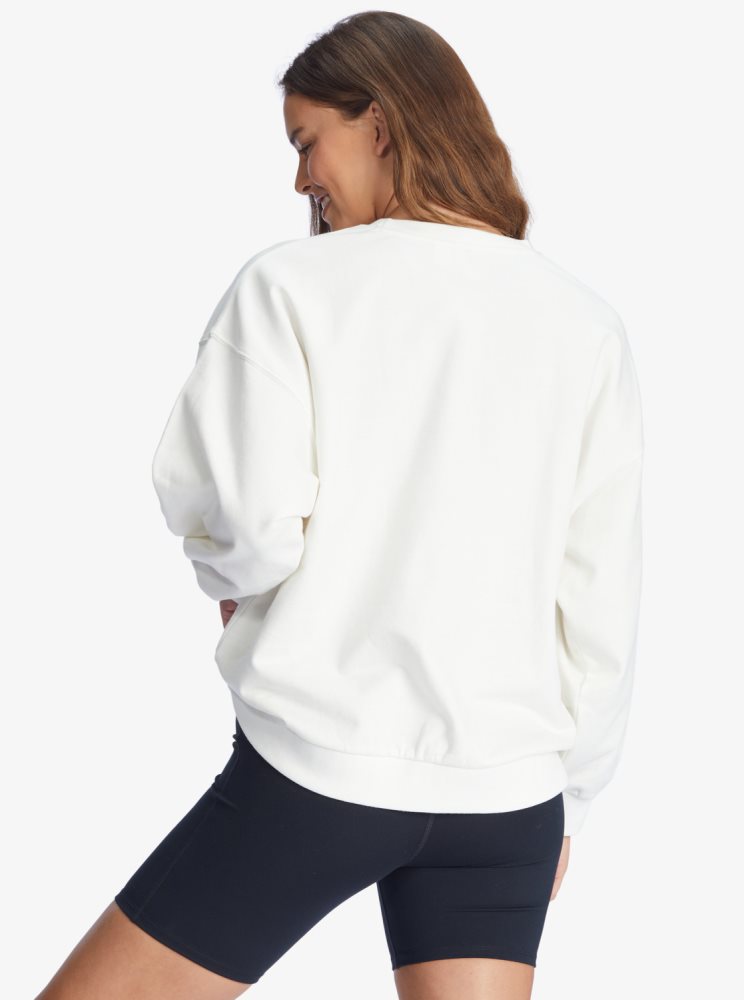 Sweats Roxy Morning Hike Blanche Femme | QNO-37107020