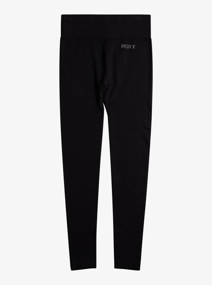 Leggings Roxy Leave A Little Love Rib Workout Noir Femme | DSD-70842351