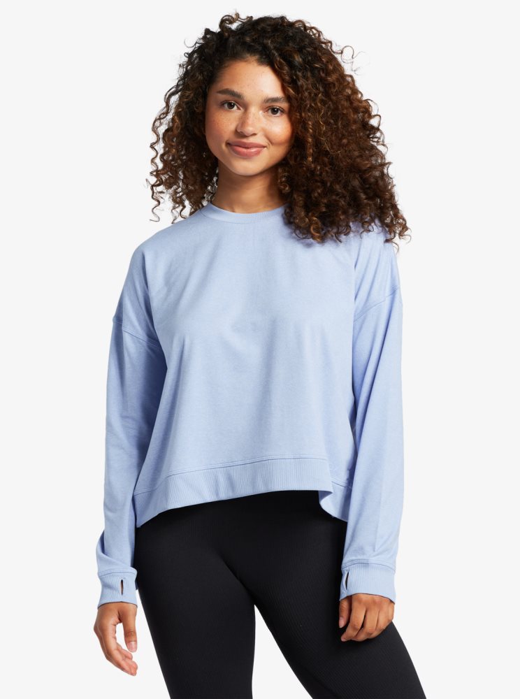 T Shirts Roxy Sun Might Shine Long Sleeve Bleu Femme | HTT-51044137