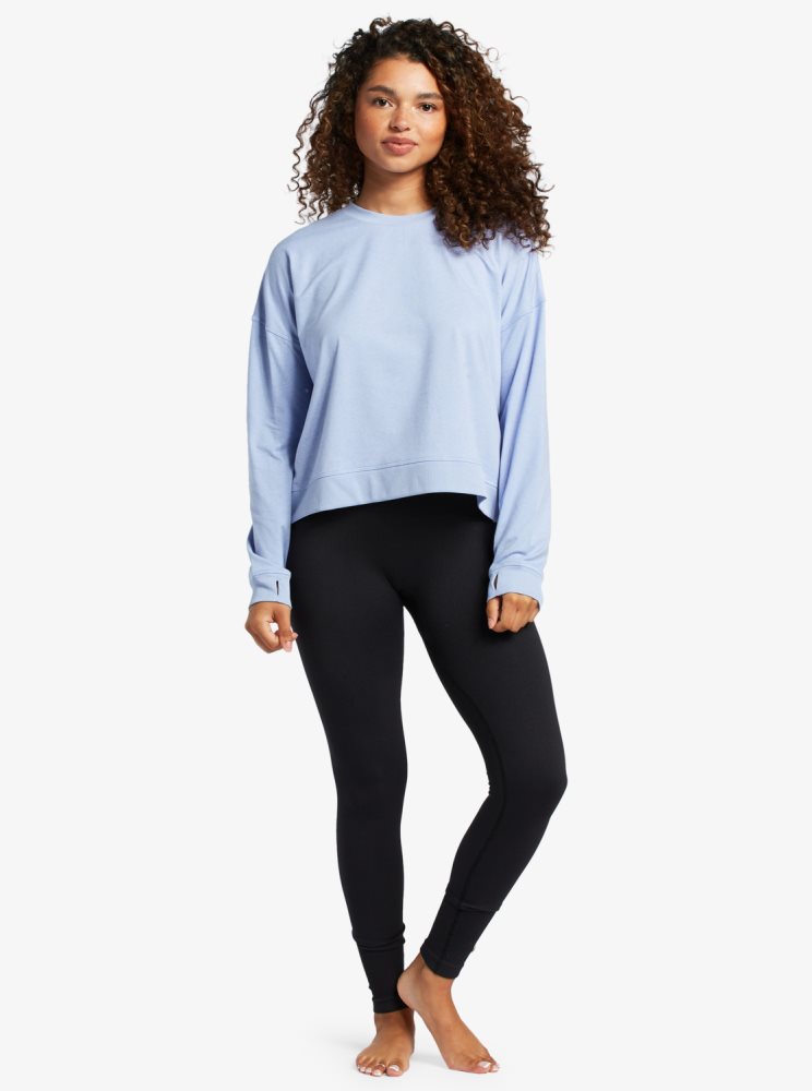 T Shirts Roxy Sun Might Shine Long Sleeve Bleu Femme | HTT-51044137