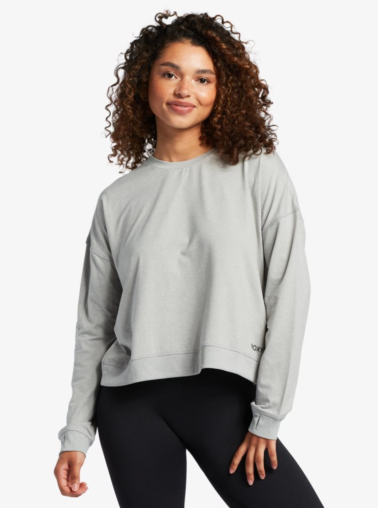 T Shirts Roxy Sun Might Shine Long Sleeve Grise Femme | GWN-11841813