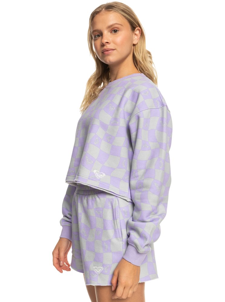 Sweats Roxy Kelia Fleece Crop Lavande Femme | KRW-32569995