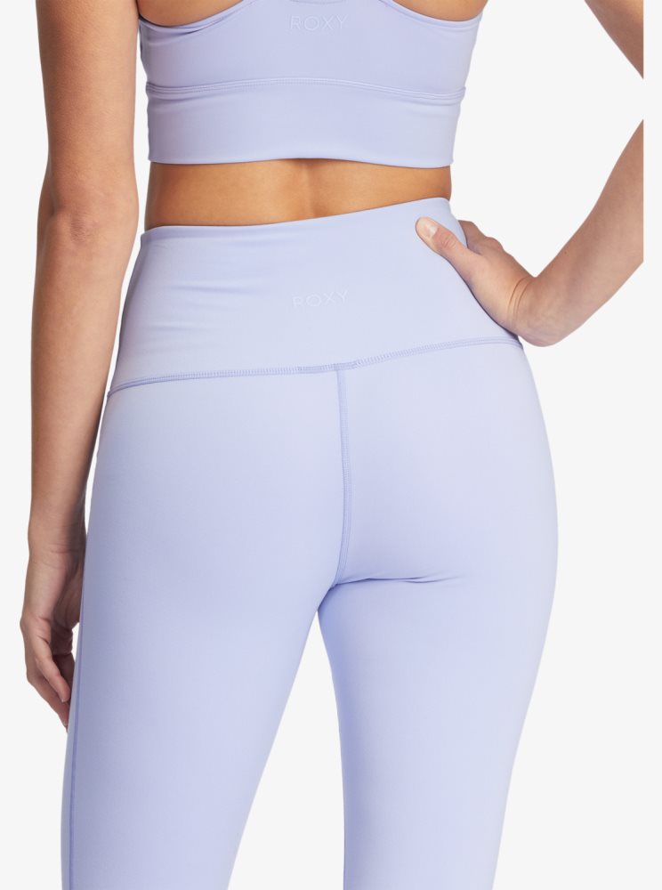 Leggings Roxy Kaileo High Waisted Ankle Length Workout Bleu Femme | SMT-62708016