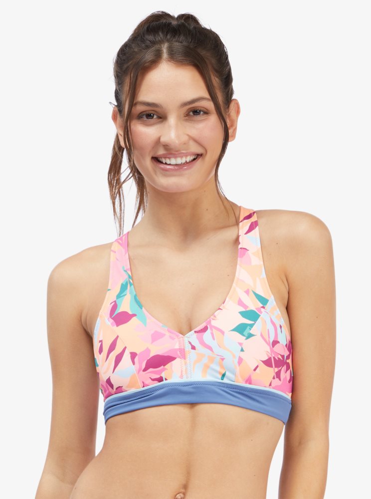 Hauts De Bikini Roxy Active Halter Blanche Orange Rose Femme | CUN-85973710