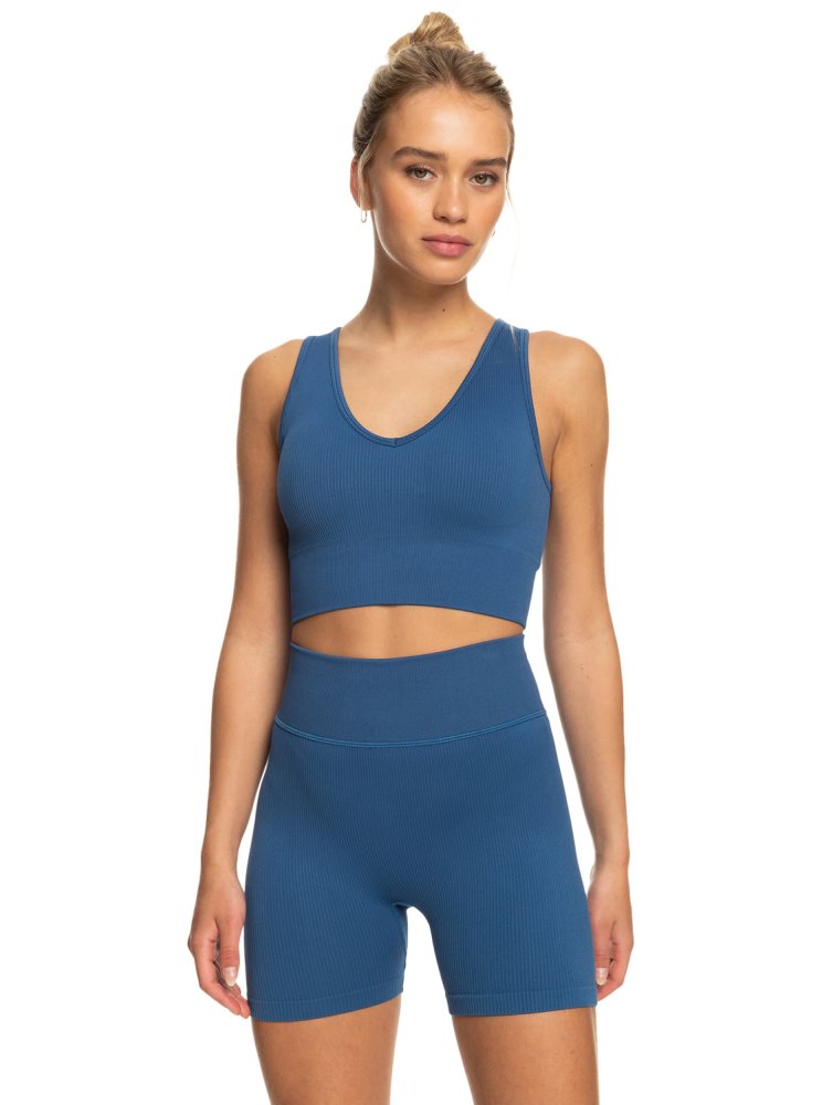 Soutien Gorge Sport Roxy Chill Out Seamless Bleu Femme | UVH-00133493