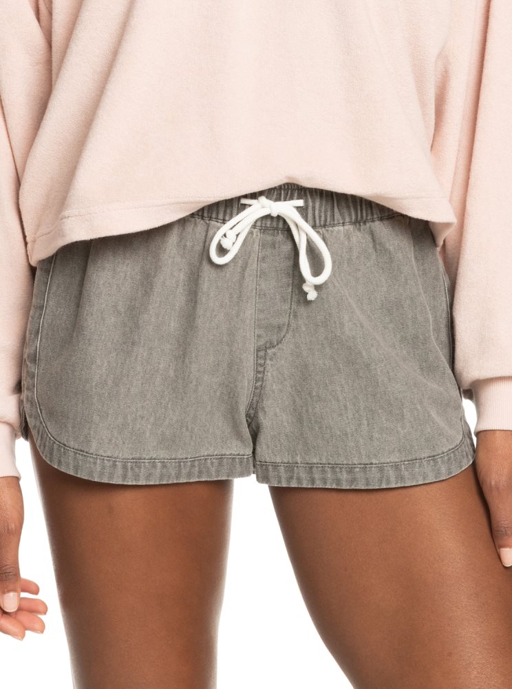 Shorts Roxy New Impossible Denim Grise Clair Femme | EKL-36892087