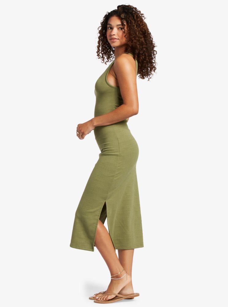 Peignoir Roxy Good Keepsake Lanières Midi Vert Olive Vert Femme | DAU-64597119