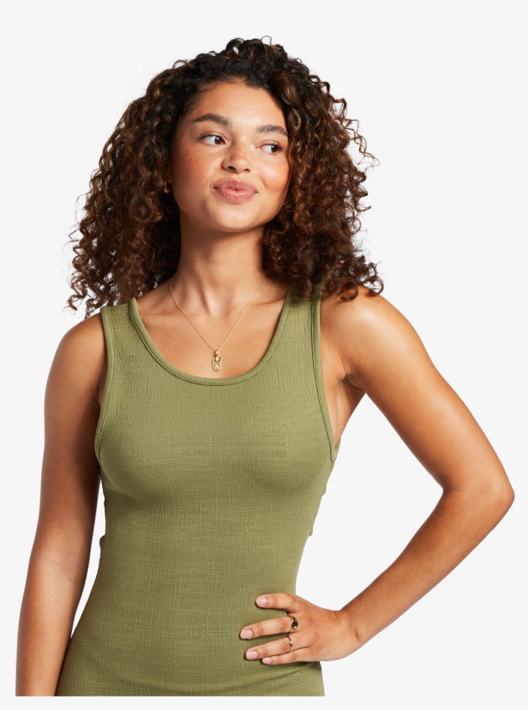 Peignoir Roxy Good Keepsake Lanières Midi Vert Olive Vert Femme | DAU-64597119