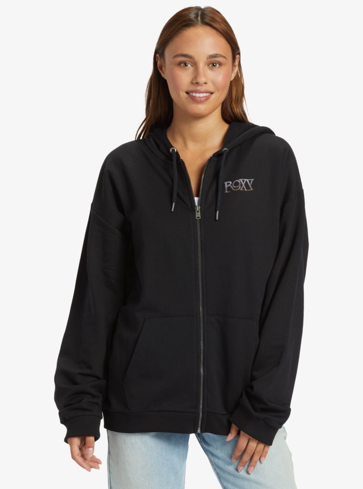 Sweat à Capuche Roxy Oversized Evening Hike B Oversize Grise Foncé Femme | SOD-28736847