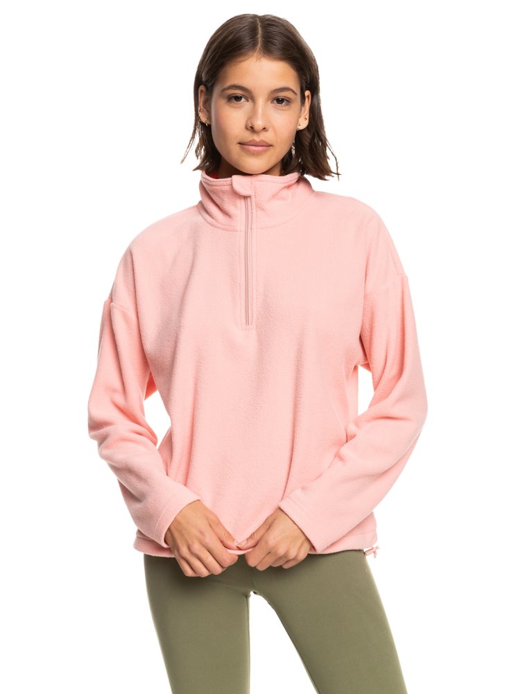 Vestes Roxy Feel It Too Half-Zip Technical Fleece Pullover Rose Femme | AJA-05255172