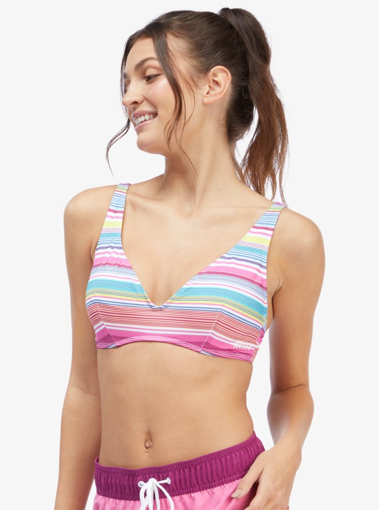 Hauts De Bikini Roxy Active Underwired Blanche Stripes Femme | MWE-70568750