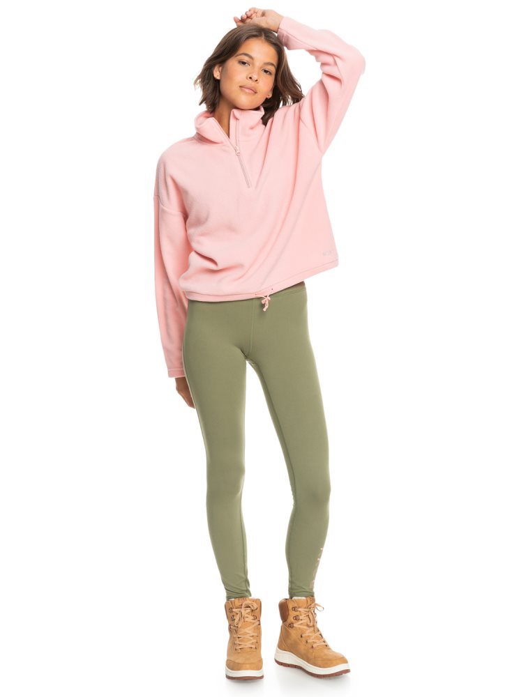 Vestes Roxy Feel It Too Half-Zip Technical Fleece Pullover Rose Femme | AJA-05255172