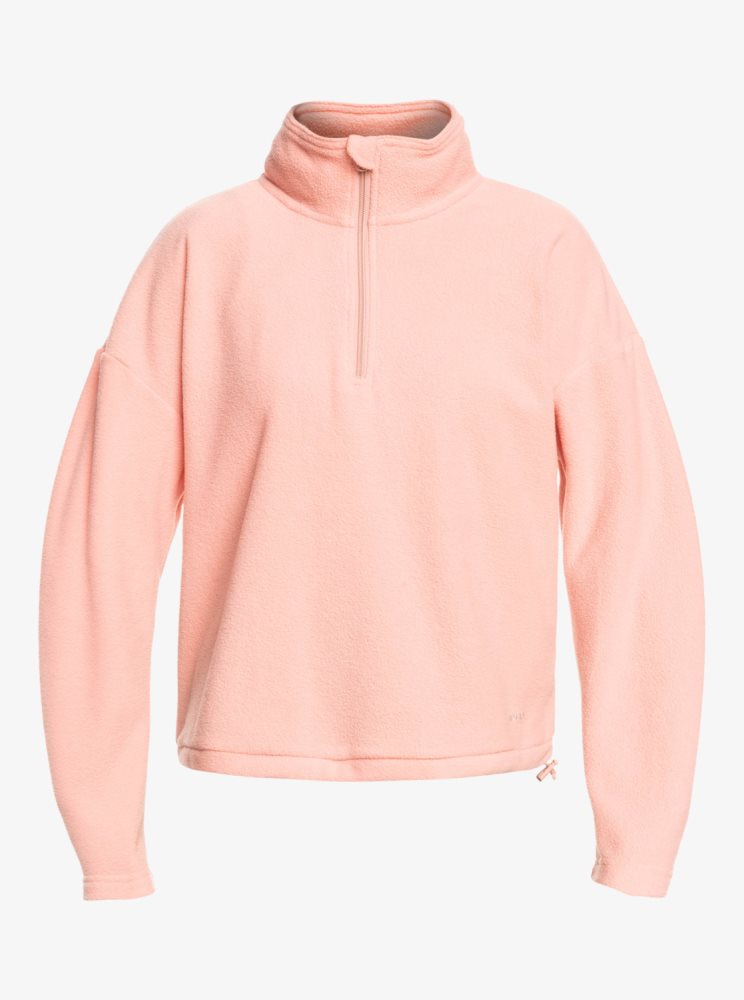 Vestes Roxy Feel It Too Half-Zip Technical Fleece Pullover Rose Femme | AJA-05255172