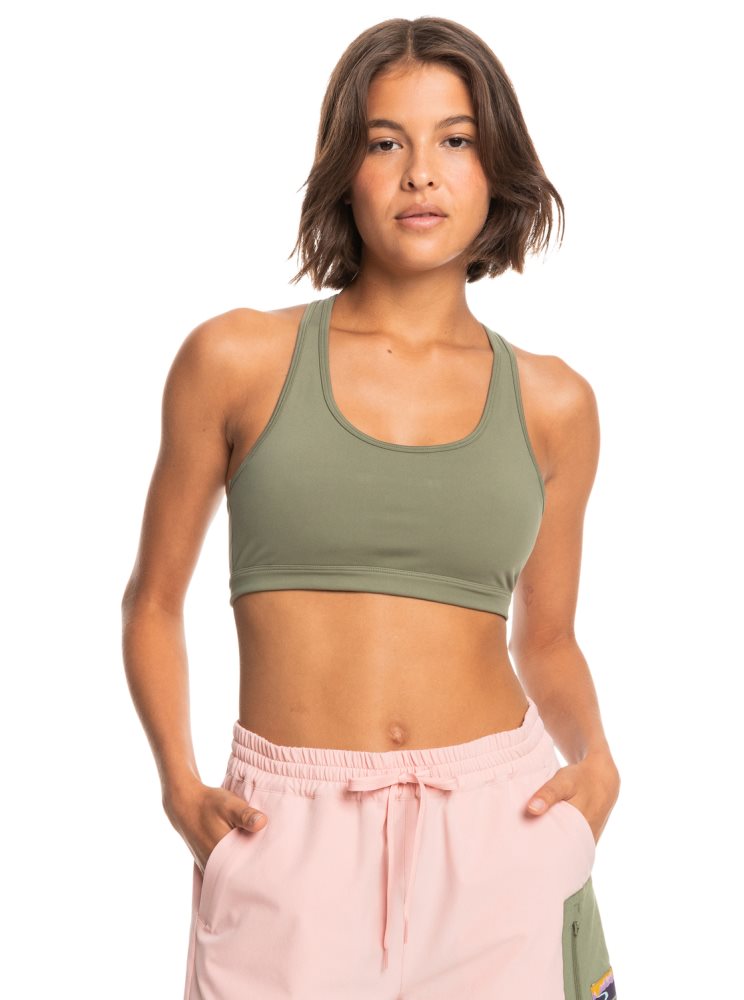 Soutien Gorge Sport Roxy Back To You 2 Racerback Vert Foncé Femme | UYK-71348106