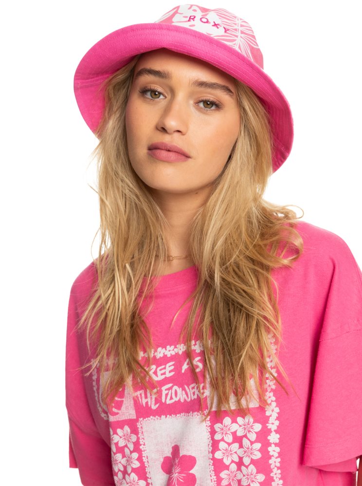 Chapeaux Roxy Jasmine Paradise Reversible Bucket Rose Femme | BJZ-51247139